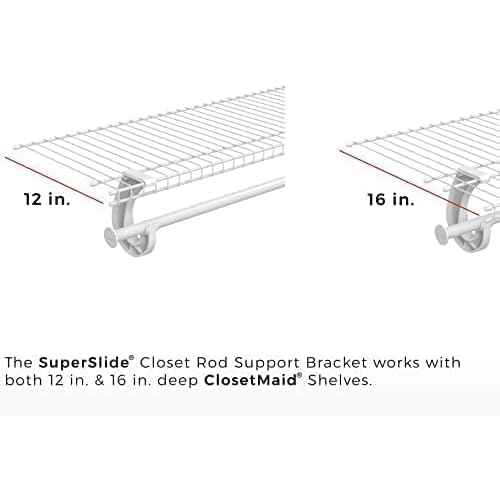 ClosetMaid 5629 Support for SuperSlide Hanging Bar, White 10 Pack