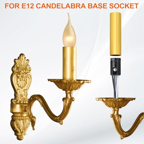 PATIKIL 4-Inch Black Candle Cover Sleeves Pack of 6 for E12 Chandeliers