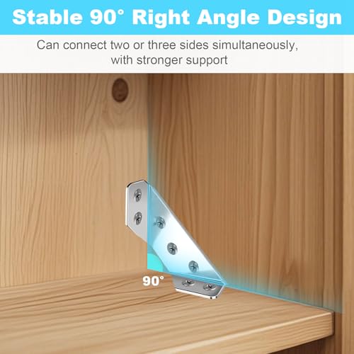 12-Pack Stainless Steel Corner Brackets for Wood Frames - Reinforcement Supports