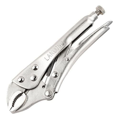 7-Inch Locking Pliers, Curved Jaw Locking Pliers with Wire Cutter, Fit for Clamping Twisting Welding