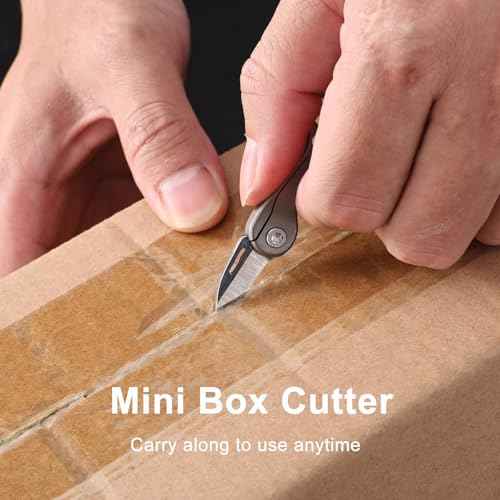 Titanium Alloy Small Pocket Knife for Women and Men, Mini Folding Knives, Cute EDC Box Cutter, Gifts Stocking Stuffers