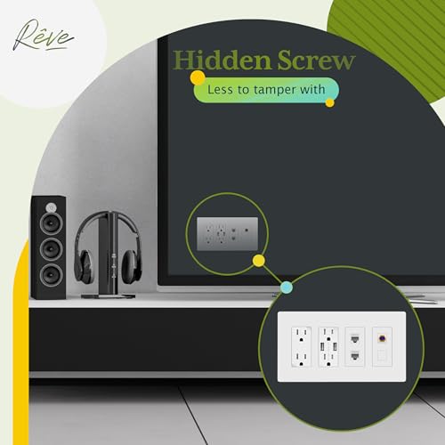 TG 4-Gang White Screwless Decorator Wall Plate Cover - Impact-Resistant