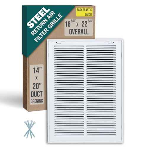 Fits 14x20 Duct Opening | Steel Return Air Filter Grille by Handua [Removable Door] for 1-inch Filters | Vent Cover Grill | White | Easy-to-Use Plastic Latches | Outer Dimensions: 16 5/8"W X 22 5/8"H