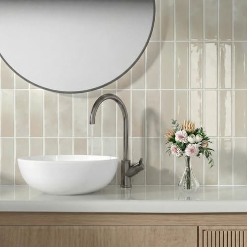 Umedol Beige Gray Peel and Stick Backsplash Tiles - 10 Sheets, Kitchen & Bathroom