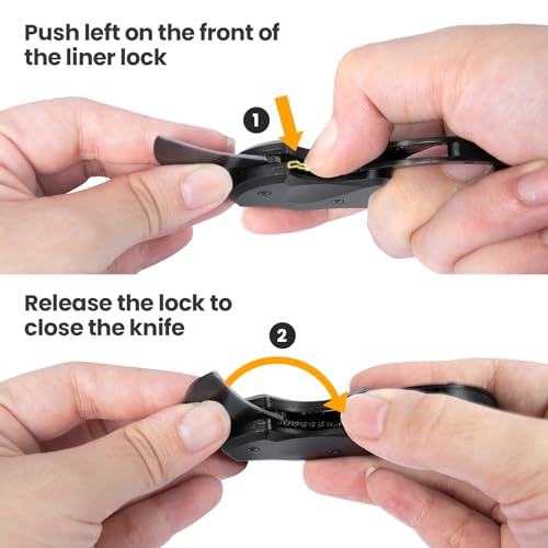 FUNBRO 1 Pack Black Small Pocket Knife for Men, EDC & Camping Gear