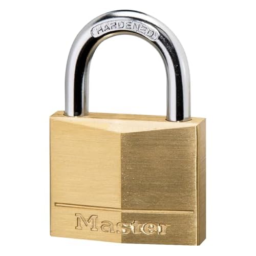 Master Lock 140D Solid Brass Padlock with Key, 1 Pack