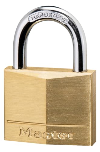 Master Lock 140D Solid Brass Key Padlock, 1 Pack - Heavy Duty Indoor/Outdoor Security