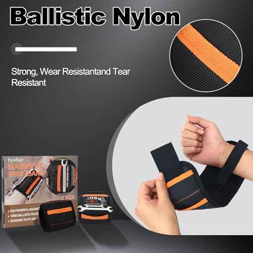Magnetic Wristband for Tools (2-Pack) - Tool Belt for Men & Women - Heavy Duty 20-Magnet for Hands-Free DIY & Construction, Holds Screws, Nails, Bits - Ideal Gift for Handyman, Husband, Dad, Grandpa