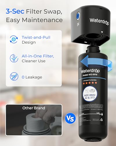 Waterdrop RF10 Water Filter Replacement for 10UA/10UB - Black