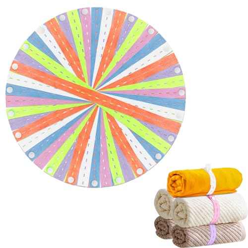 60Pcs Roll-up Clothes Storage Elastic Band, Adjustable Clothing Storage Binding Strap with Button and Buttonholes for Travel Luggage, Drawer, Closet, Mixed