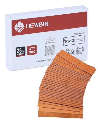 DEWBIN 1/2-Inch 23 Gauge Headless Micro Pin Nails Galvanized for Woodworking & Trim