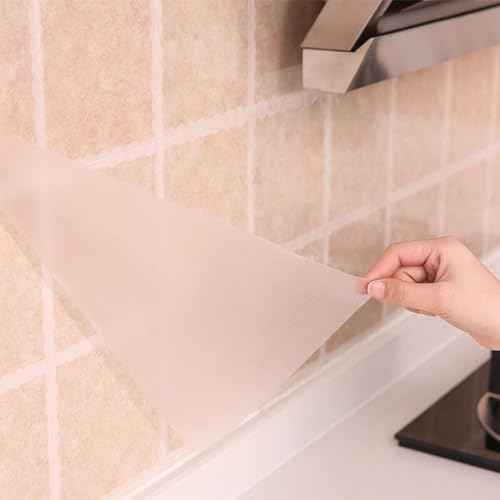 practicalWs 17.7In¡¿118In Clear Wallpaper Transparent Kitchen Backsplash Protective Contact Paper Removable Clear Wall Protector Oil Proof Waterproof Sticker Easy to Clean