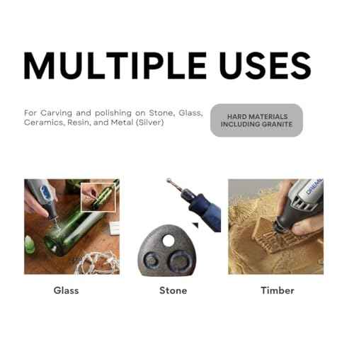 120-Grit Diamond Grinder Bit Compatible with Dremel Tools, Including 20 Pieces of 1/8-inch Drill bits for Carving and polishing on Stone, Glass, Ceramics, Resin, and Metal (Silver)