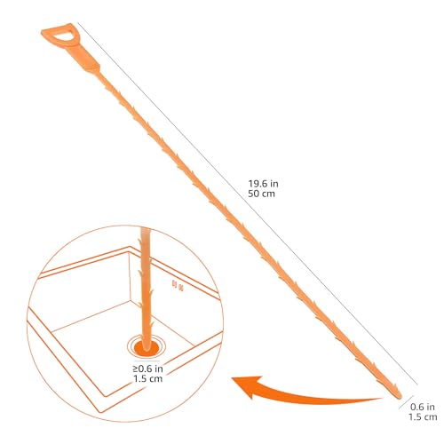 12-Pack Flexible Drain Snakes for Clogs | 19.6-Inch Hair & Debris Remover Tools