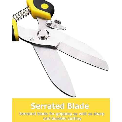 Aviation Tin Snips 9 Inch Heavy Duty Metal Cutter Shears Straight Cut for Cutting Metal Sheet, Chicken Wire, Artificial Flowers, Easy Grip, Stainless Steel Cutter