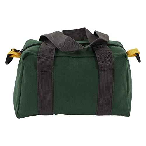 14-Inch Wide Mouth Tool Bag, Portable Canvas Tool Bag High Capacity Tool Storage Bag Power Tool Organizer Pouch for Vehicle Maintenance Carpentry Technicians (14in)
