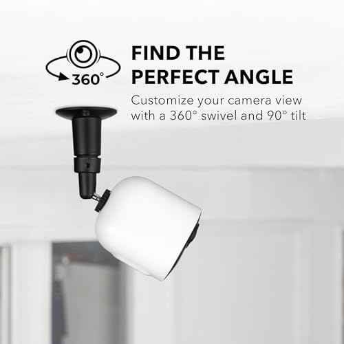 Adjustable Indoor/Outdoor Security Metal Wall Mount - Compatible with Arlo Pro/Ultra & Others, Ring Stick Up Cam, eufyCam, Wyze Cam Outdoor (1 Pack, Black)