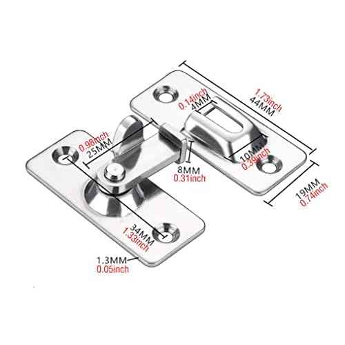 Door Hasp Latch 90 Degree, Stainless Steel Safety Angle Locking Latch for Push/Sliding/Barn Door, Satin Nickel