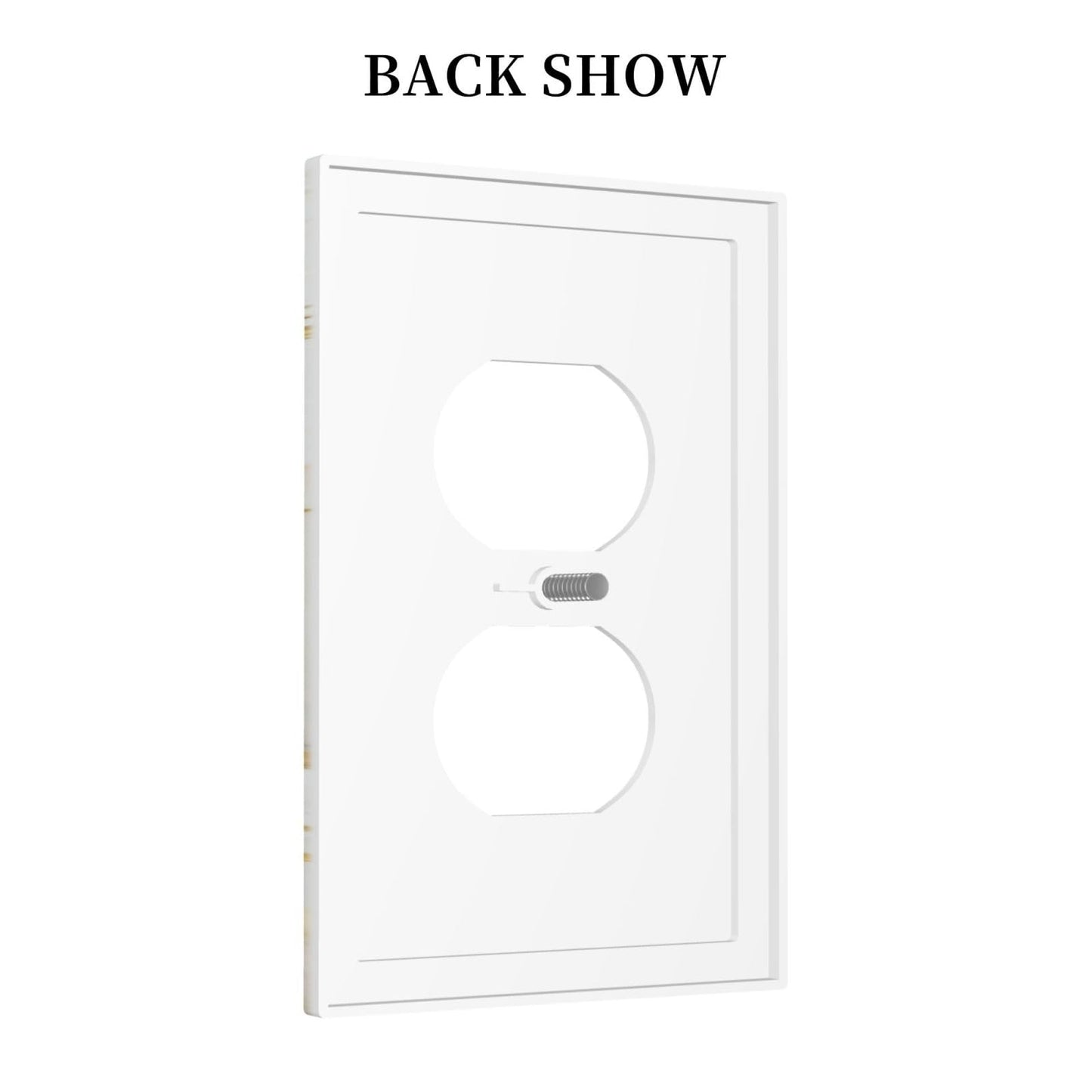 SgEdao Decorative Outlet Covers Luxury Marble Grey Gold Foil Abstract Art 1 Gang Duplex Light Switch Cover Plate Unique Wall Plates for Electrical Outlets Switch Plate Covers for Modern Home Decor
