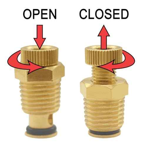 Joywayus 2PCS Brass 1/4" NPT Male Air Compressor Tank Drain Cock External Drain Valve Air Hose Fitting with Knurled Handle