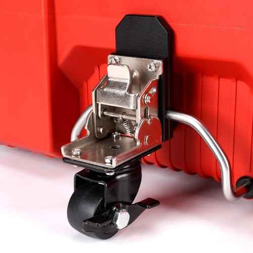 Upgraded Packout Caster Wheel Kit, Steel Construction Front Wheel with Brake for Milwaukee Packout Rolling Toolbox, 200 Lbs Capacity