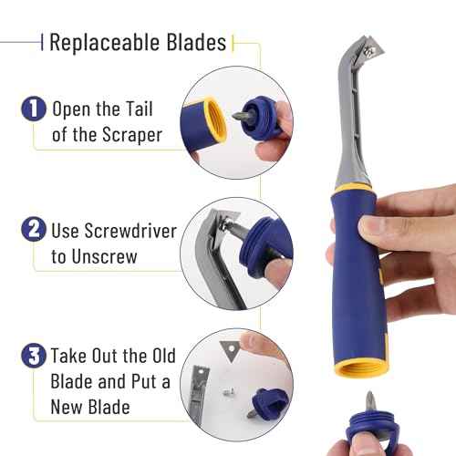 Bates- Carbide Scraper, 1-Inch, Three-Edged Tungsten Steel Blade, Paint Scraper Tool