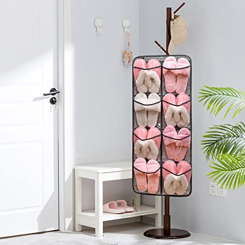 ANZORG Grey Dual-Sided Hanging Closet Organizer with 26 Pockets for Baby & Kids Storage