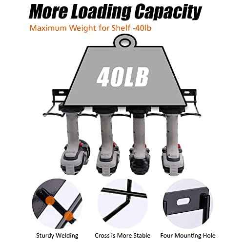 Power Tool Organizer - Wall Mount Style Heavy Duty Tool Shelf & Rack with Compact Design