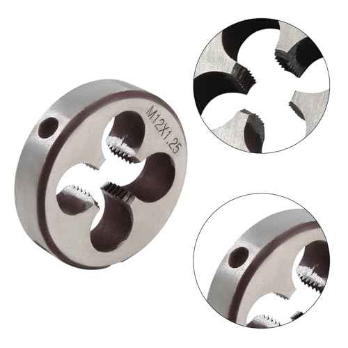 Litoexpe Metric M12 X 1.25mm Tap and Die Set, Right Hand Thread Tap and Round Die