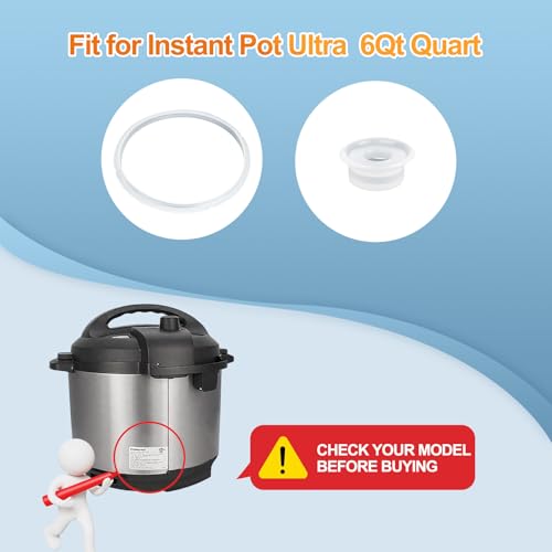 Vipdrive 3-Pack 6 Qt Silicone Instant Pot Replacement Sealing Rings - Clear, Food-Grade Gaskets