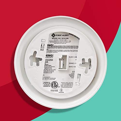 First Alert Hardwired Smoke & Carbon Monoxide Alarm with Adapter Plugs, 10-Year Battery Backup - Model SC9120B