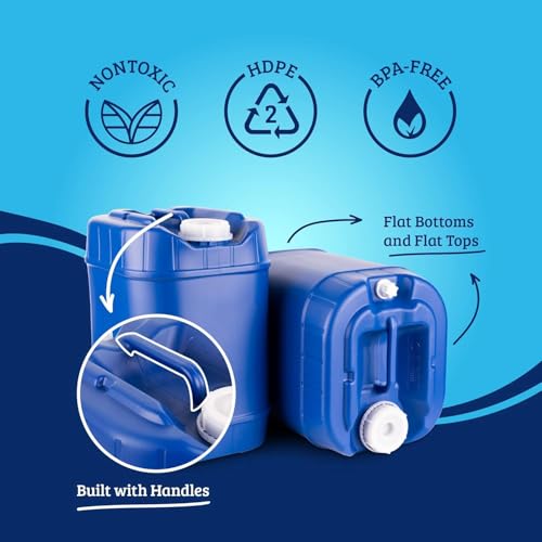 20 Gallon Stackable Water Storage Kit - 4 BPA-Free Containers for Emergency & Camping