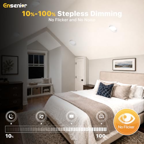 Ensenior 4 Inch Gimbal LED Recessed Light 5CCT Dimmable 9W 900LM 4 Pack