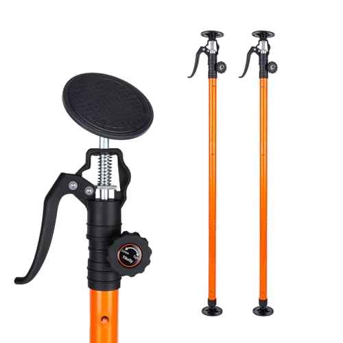 Cabinet Jack for Installing Cabinet Support Rod 3rd Hand Support System Adjustable Support Pole,Extend from 45.2 inch to 114.2 inch,Orange 2 Packs