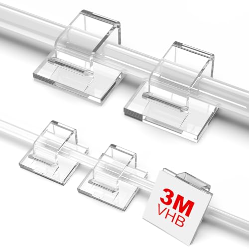 TidyHelper 100 Pcs Clear Outdoor Cable Clips Small & Large - Wire Management