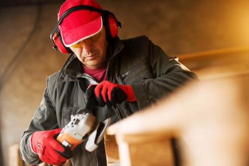 DULFINE Red Large Safety Work Gloves 12 Pairs PU Coated Breathable & Protective