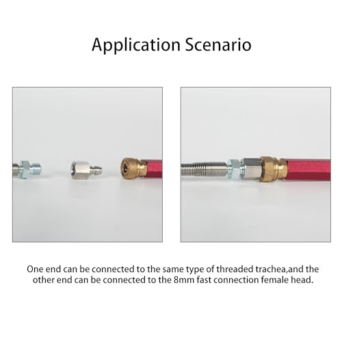 Universal 8mm Quick-Disconnect Plug Adapter, Stainless Steel 1/8" BSPP Female Thread, PCP Paintball Charging Fittings with Sealing O-Ring