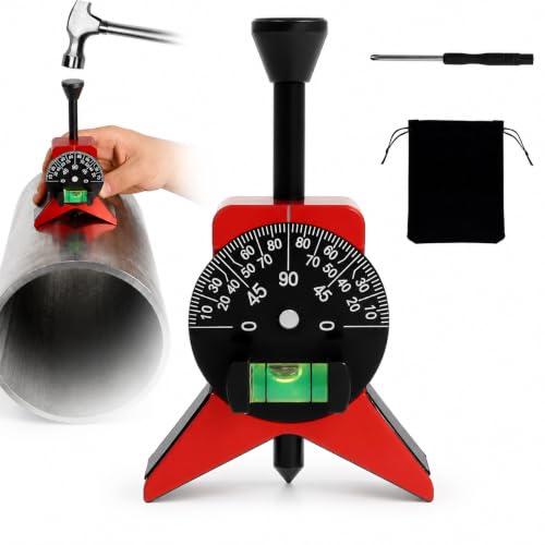 Pipe Center Finder Tool, Magnetic Pipefitter Tool with Protractor