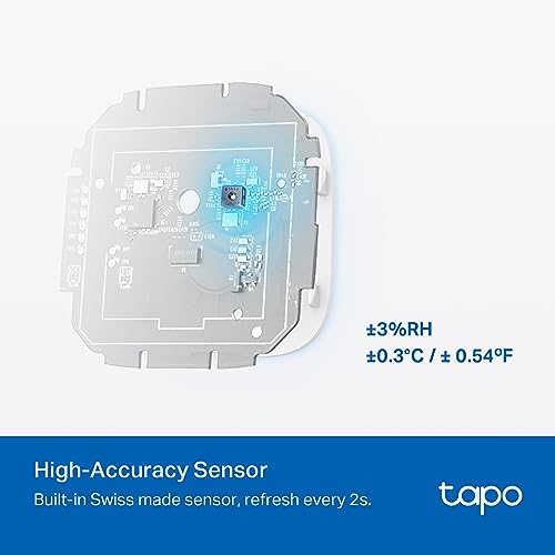 Tapo T315 Smart Temperature & Humidity Monitor (Sensor Only) Swiss-Made, Requires Hub