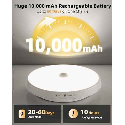 Motion Sensor Light Indoor, 3-Pack, 10000mAh, 7.1inch, 400LM, Remote Control, Dimmable, LED, Flush Mount, Wireless, Rechargeable, Battery Operated, Cordless, Ceiling Light, Closet Light, No Wiring