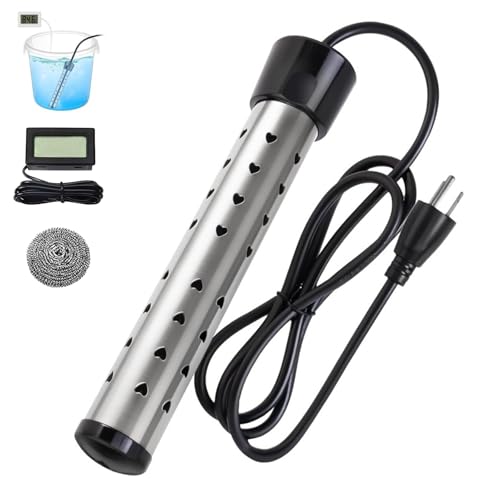 Eaakkoom 1500W Immersion Water Heater for Buckets & Small Pools - Rapid Heating, Anti-scalding Safety Guard, 5 Gallon Capacity
