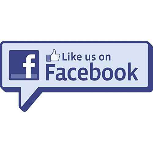 2-PCS ¡°Like Us on Facebook¡± Vinyl Stickers ? 5 Inch Waterproof Decals for Store Window, Restaurant Door, Bar, Hotel, Laptop ? Facebook Window Decal, Social Media Advertising Sign