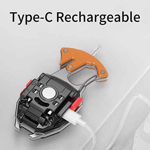 BY-J COB Keychain Work Light Keychain Flashlights, 7 Lighting Modes, 1600 Lumens, COB Rechargeable Multi-Function Work Light with Electric Lighter, Seat Belt Cutter, Screwdriver, Whistle