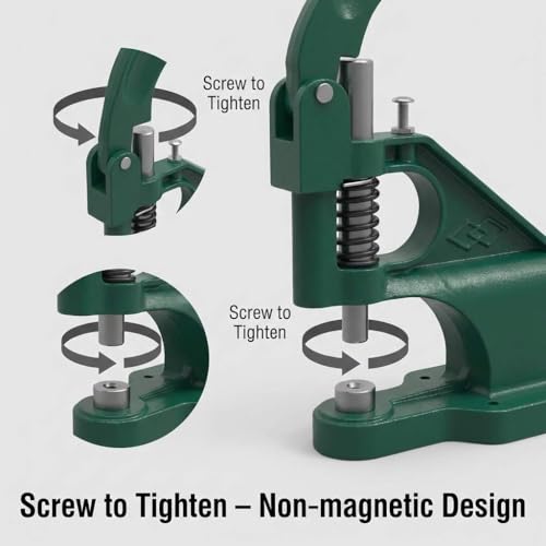 Heavy Duty Hand Press Grommet Tool Kit with 3 Dies & 1500 Silver Grommets for Fabric Leather & Banner