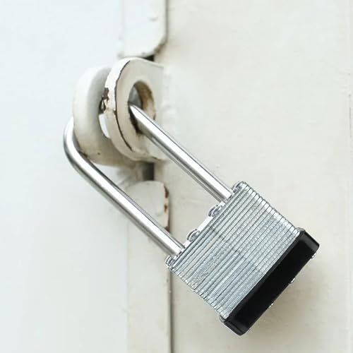 6 Keyed Alike Padlocks with 12 Keys, 40mm Heavy-Duty Padlocks with Same Keys Long Shackle Durable Hardened Steel for Gate Fence Toolbox School Gym(1.7 * 3.7inch)