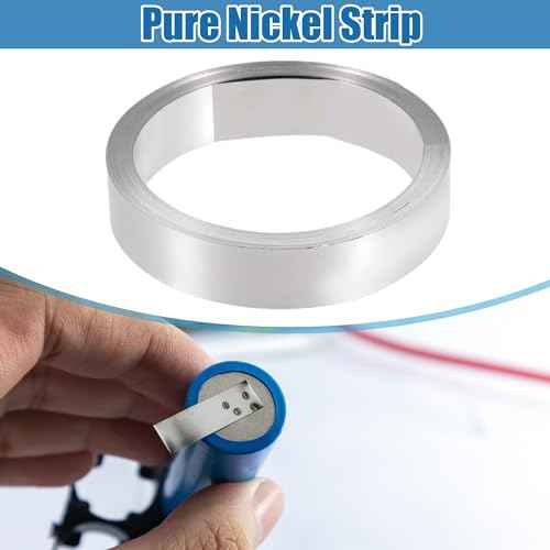 Car Nickel Strip 99.6% Nickel 0.12x15mm 32.8ft Nickle Tabs for 18650 Soldering Tab for High Capacity Lithium Li-Po Battery NiMh NiCd Battery Pack and Spot Welding Silver Tone