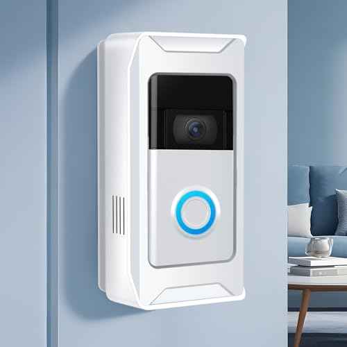 Anti-Theft Video Doorbell Mount Compatible with Ring/Blink Wireless Camera Doorbell, Adjustable Angle Doorbell Mount No-Drill Battery Doorbell Bracket for Houses, Apartments, Businesses£¨White