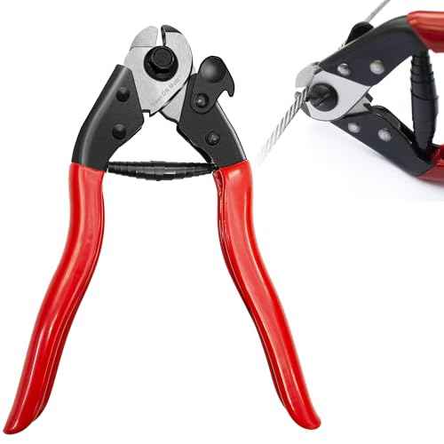 Steel DN Mate 7.6" Steel Wire Cutter, Cut All Wires Up to 5/32", Wire Rope Cutter, Cut Steel Cable, Aircraft Cable, Wire Seals, Bike Cable, Aluminum/Copper Wire, Fence Cable, One-Hand Operate CC-11