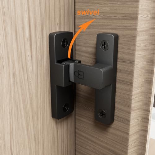 ETEKJOY Heavy-Duty Black Flip Latch Lock 90-Degree Door Lock for Gate, Barn, Garage, Fence