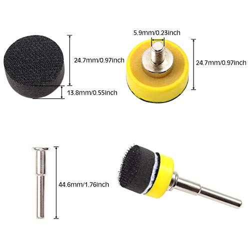 SPEEDWOX Hook and Loop Sanding Discs Pad Kit 3 Packs 1 Inches with Shank Drill Attachment Backing Pads and Soft Foam Layer Buffing Pad
